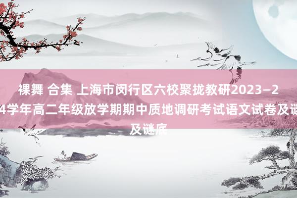 裸舞 合集 上海市闵行区六校聚拢教研2023—2024学年高二年级放学期期中质地调研考试语文试卷及谜底