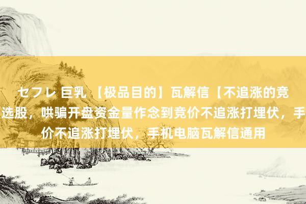 セフレ 巨乳 【极品目的】瓦解信【不追涨的竞价】目的，副图、选股，哄骗开盘资金量作念到竞价不追涨打埋伏，手机电脑瓦解信通用